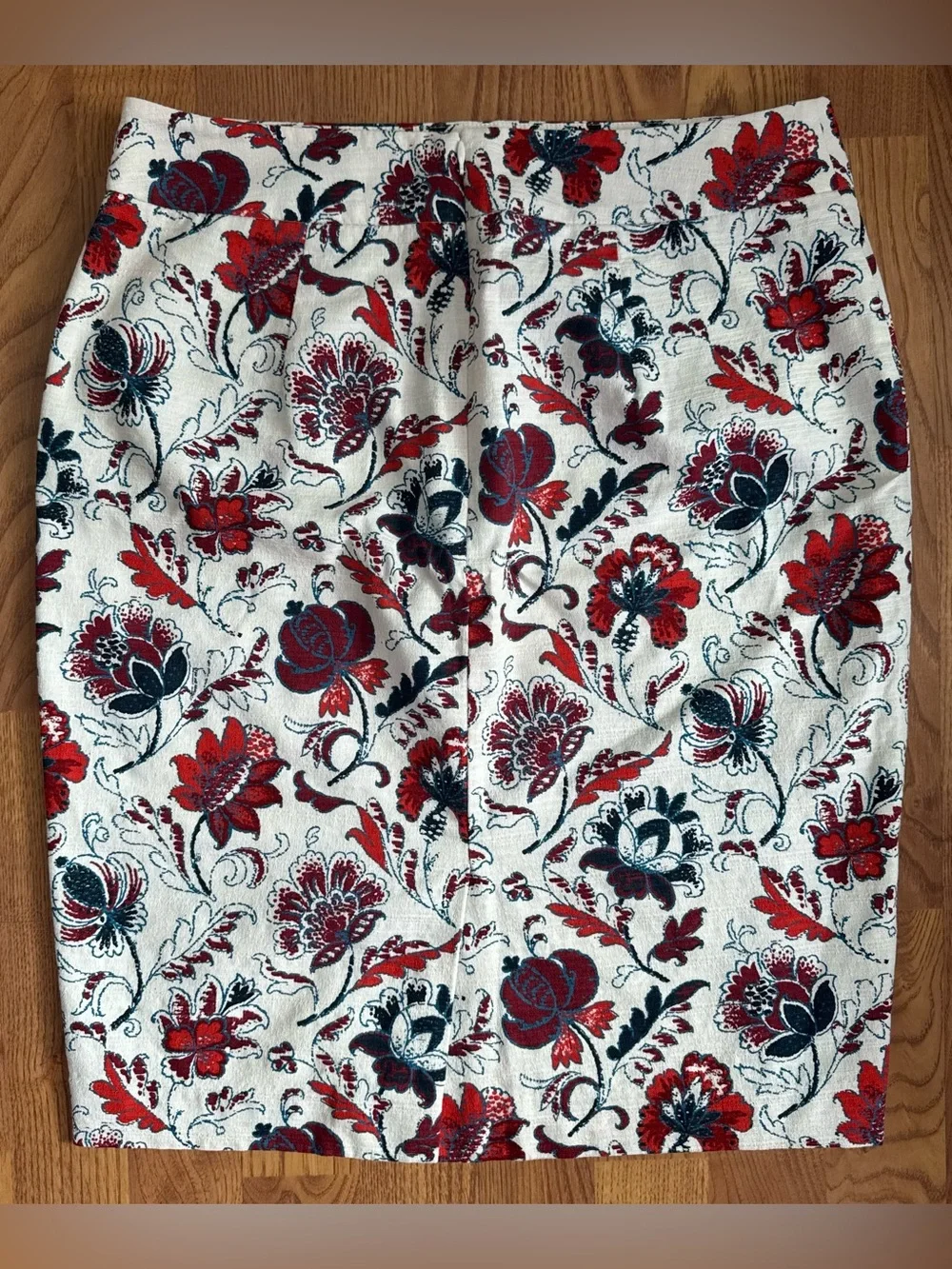 ❤️ Ann Taylor 6 Red White Blue Pencil Skirt - Women's 100% Cotton Shell (B16)